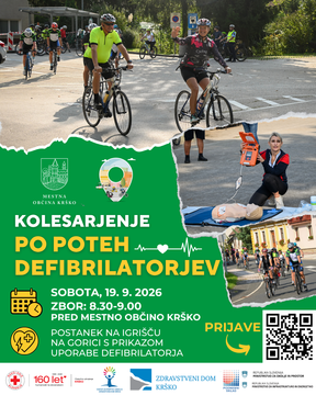 Kolesarjenje po poteh defibrilatorjev 2026